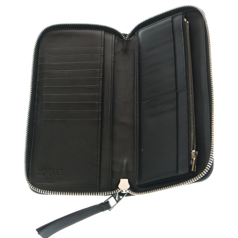 Loewe Puzzle Zip Round Wallet Long Wallet Black 262431