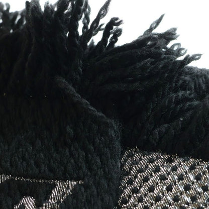 Louis Vuitton Echarpe Logomania Shine Fringe Scarf Stole Black Lamé Yarn M75833
