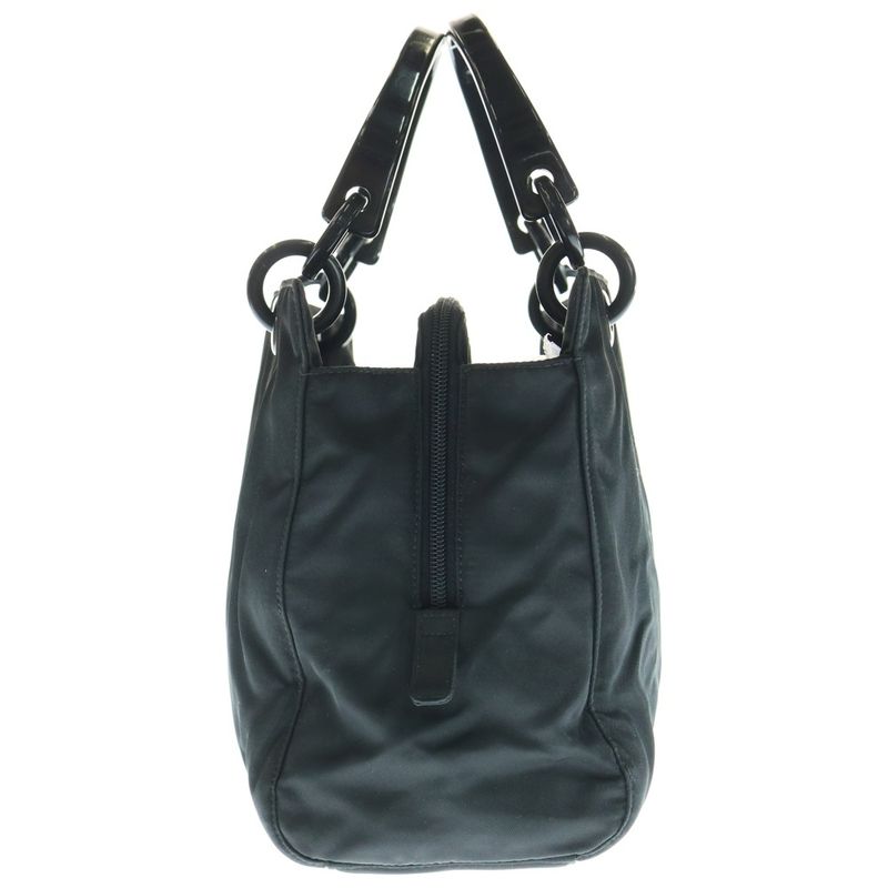 Prada Plastic Handle Bag Handbag Mini Bag Black B6954 Silver Hardware