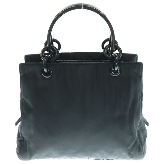 Prada Plastic Handle Bag Handbag Mini Bag Black B6954 Silver Hardware