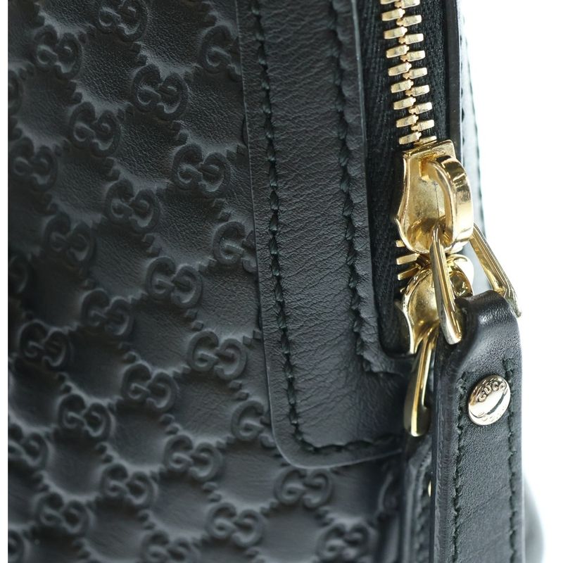 Gucci Micro Guccissima 2WAY Bag Handbag Shoulder Bag Black Leather 449654 Gold