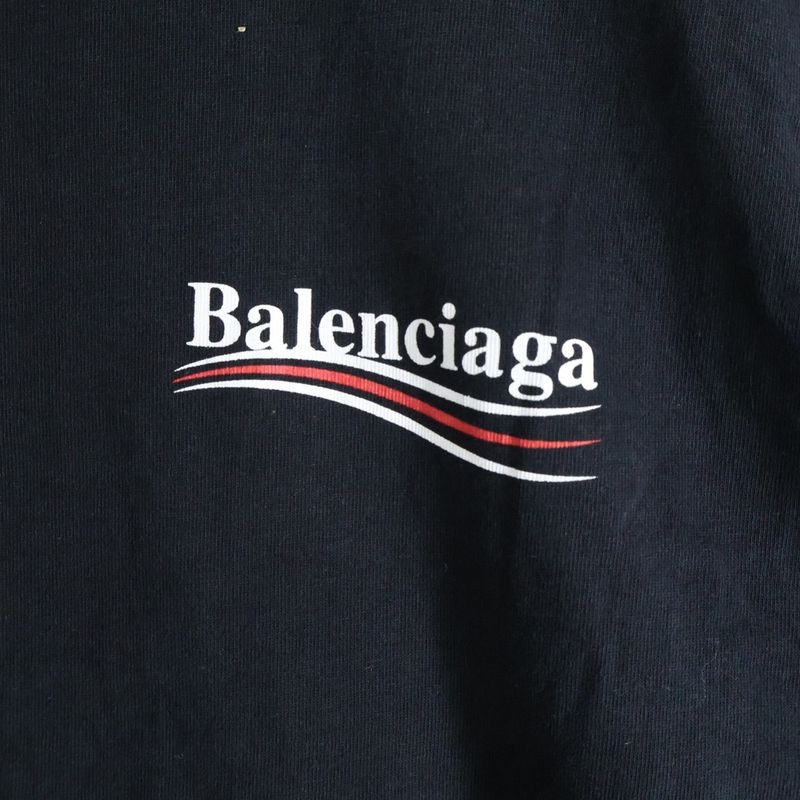 Balenciaga 17AW Campaign Logo Crew Neck Short Sleeved T-shirt Cut And Sewn