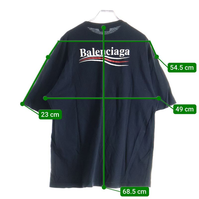 Balenciaga 17AW Campaign Logo Crew Neck Short Sleeved T-shirt Cut And Sewn