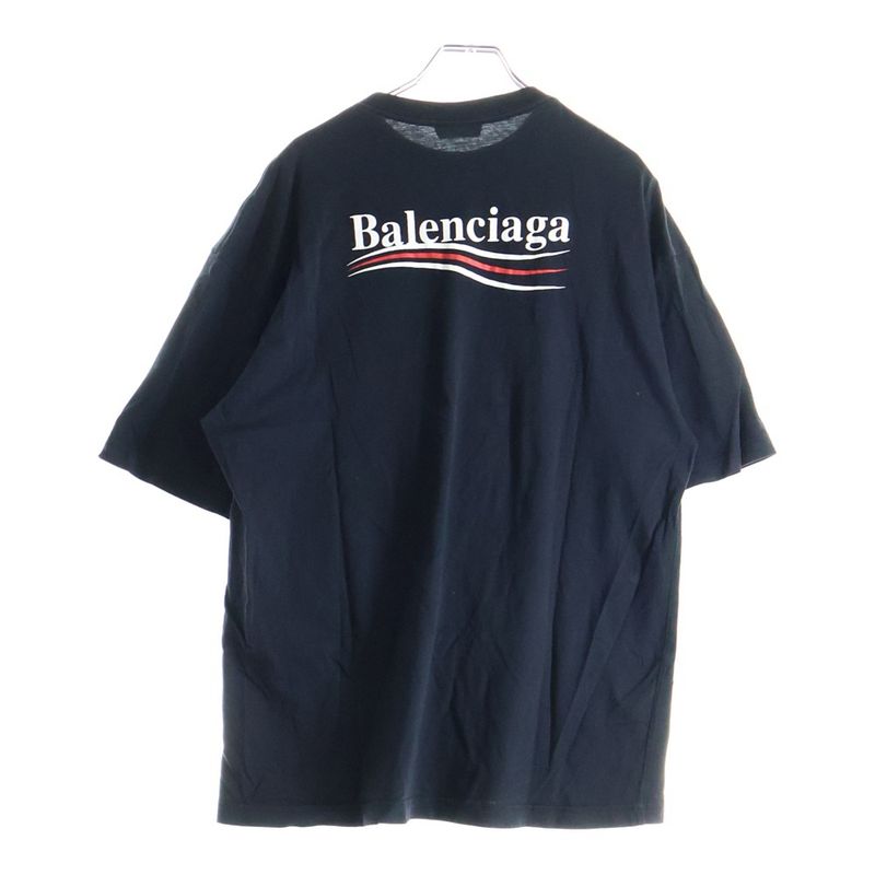 Balenciaga 17AW Campaign Logo Crew Neck Short Sleeved T-shirt Cut And Sewn