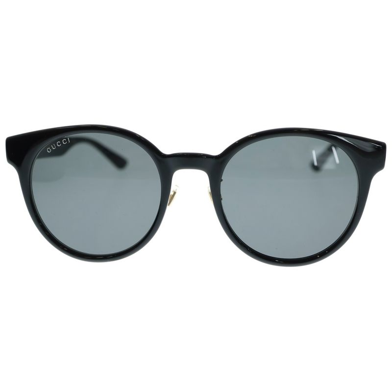 Gucci GG Interlocking Asian Fit Boston Shape Sunglasses In Gold And Black