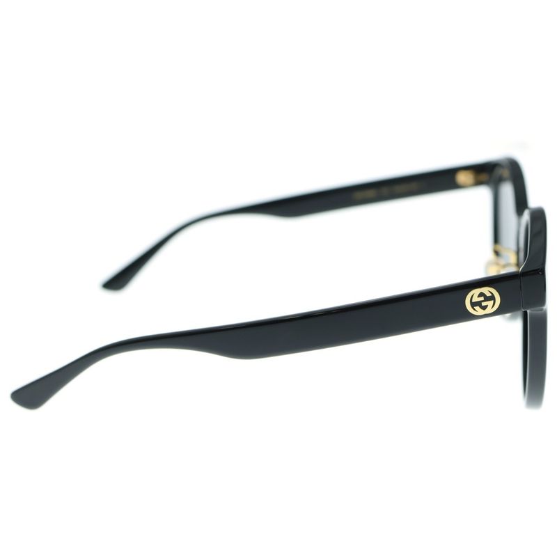 Gucci GG Interlocking Asian Fit Boston Shape Sunglasses In Gold And Black