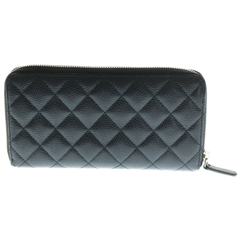 Chanel Coco Marc Matelasse Caviar Skin Leather Long Zip Wallet Long Wallet