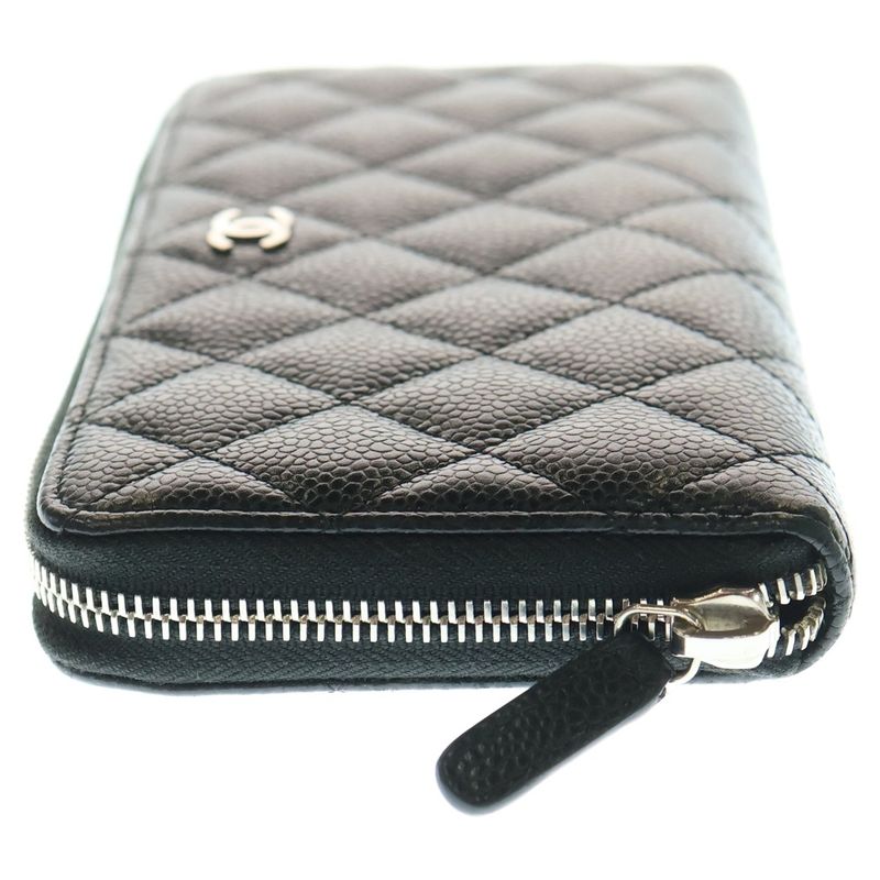 Chanel Coco Marc Matelasse Caviar Skin Leather Long Zip Wallet Long Wallet