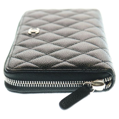 Chanel Coco Marc Matelasse Caviar Skin Leather Long Zip Wallet Long Wallet