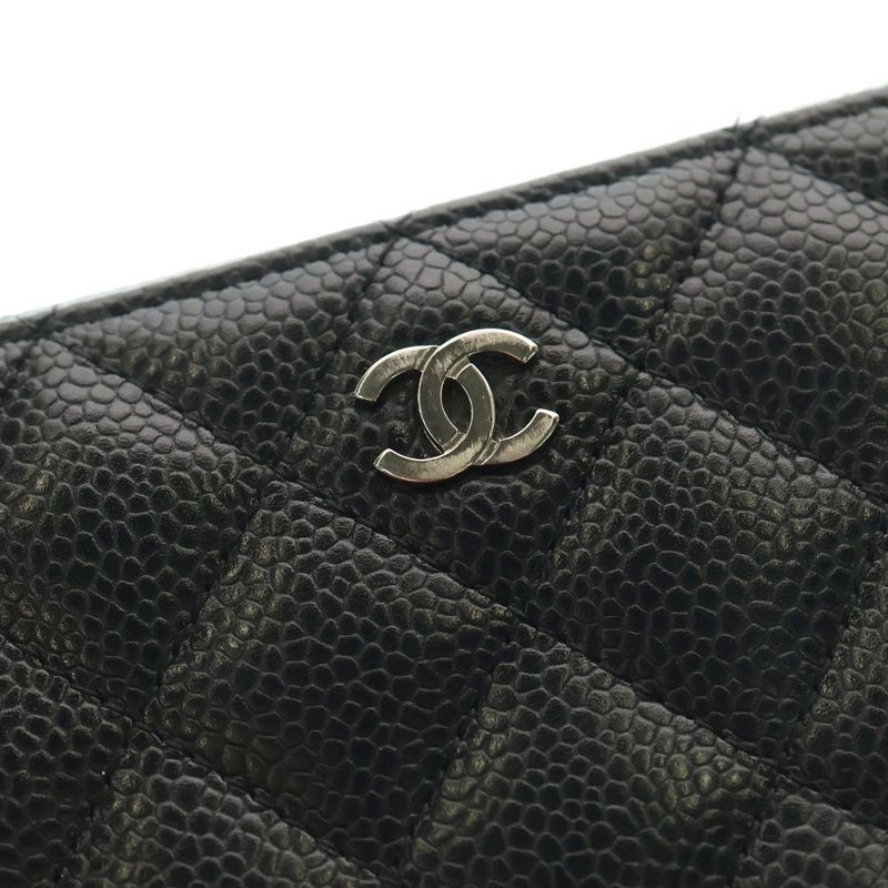 Chanel Coco Marc Matelasse Caviar Skin Leather Long Zip Wallet Long Wallet
