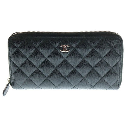 Chanel Coco Marc Matelasse Caviar Skin Leather Long Zip Wallet Long Wallet