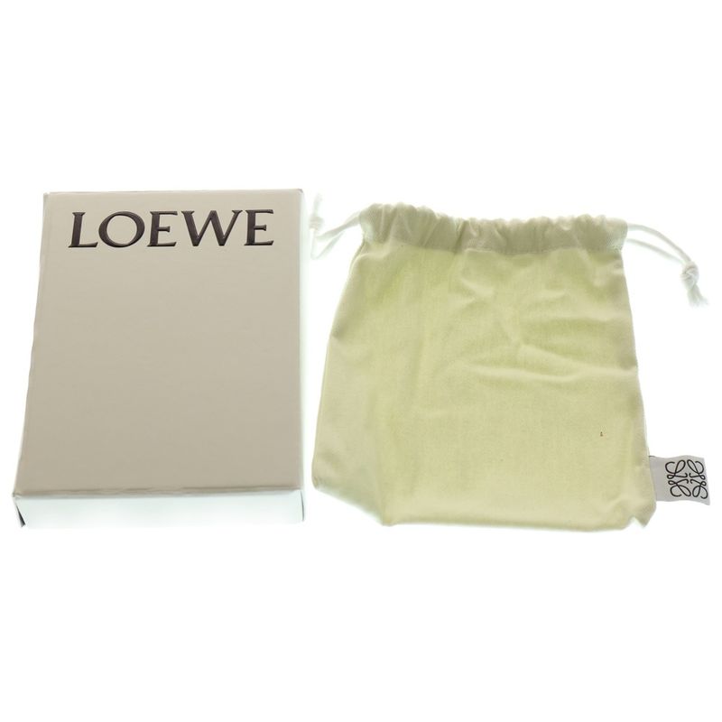 Loewe Anagram Trifold Wallet Compact Wallet Card Case Leather Salmon Pink