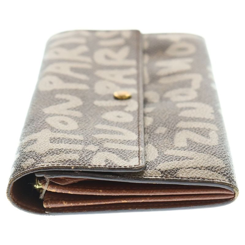 Louis Vuitton Monogram Graffiti Portefeuille Sarah Long Wallet Card Case Brown