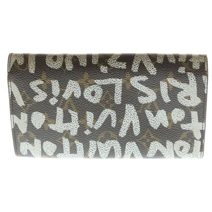 Louis Vuitton Monogram Graffiti Portefeuille Sarah Long Wallet Card Case Brown