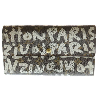 Louis Vuitton Monogram Graffiti Portefeuille Sarah Long Wallet Card Case Brown