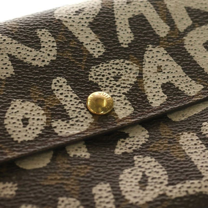 Louis Vuitton Monogram Graffiti Portefeuille Sarah Long Wallet Card Case Brown