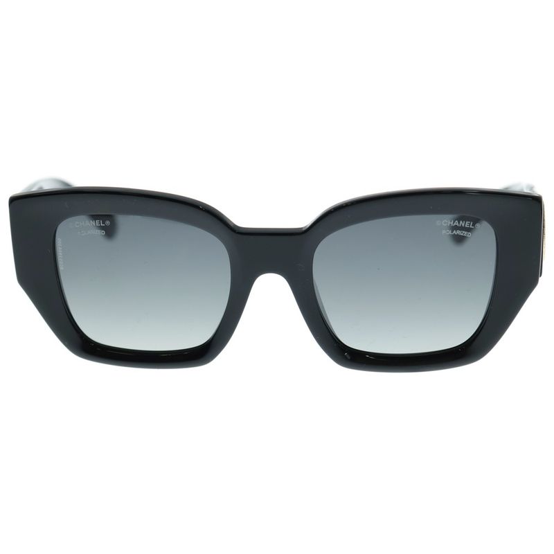 Chanel Square Shape Sunglasses In Black Acetate Round Coco Mark 5506-a