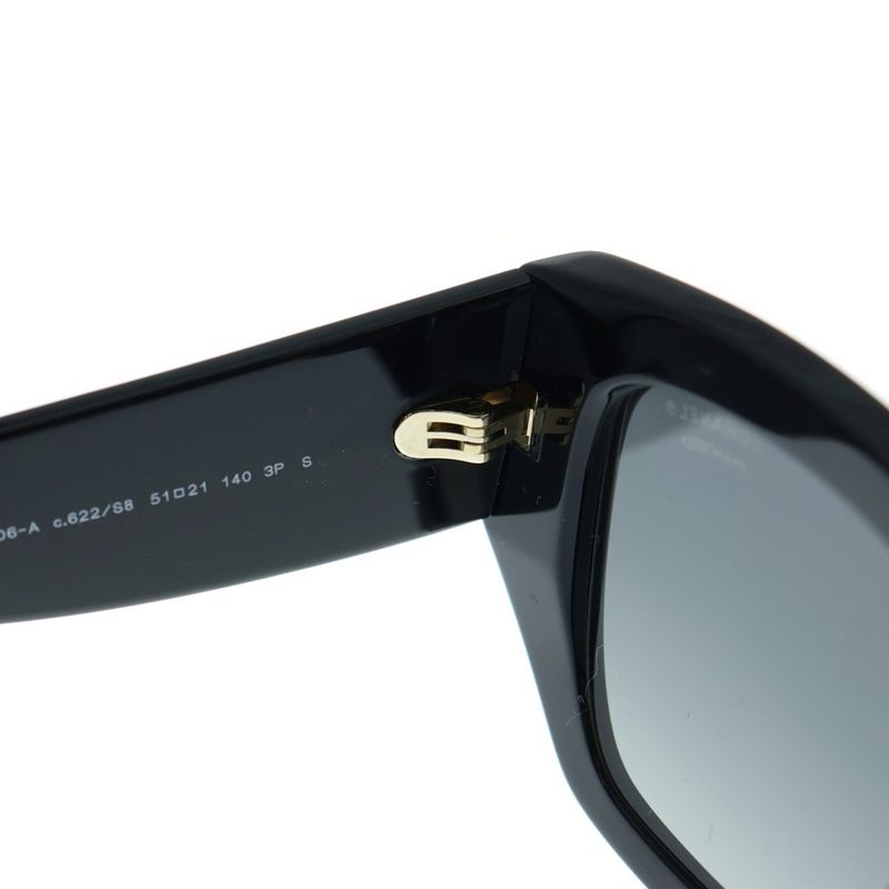 Chanel Square Shape Sunglasses In Black Acetate Round Coco Mark 5506-a