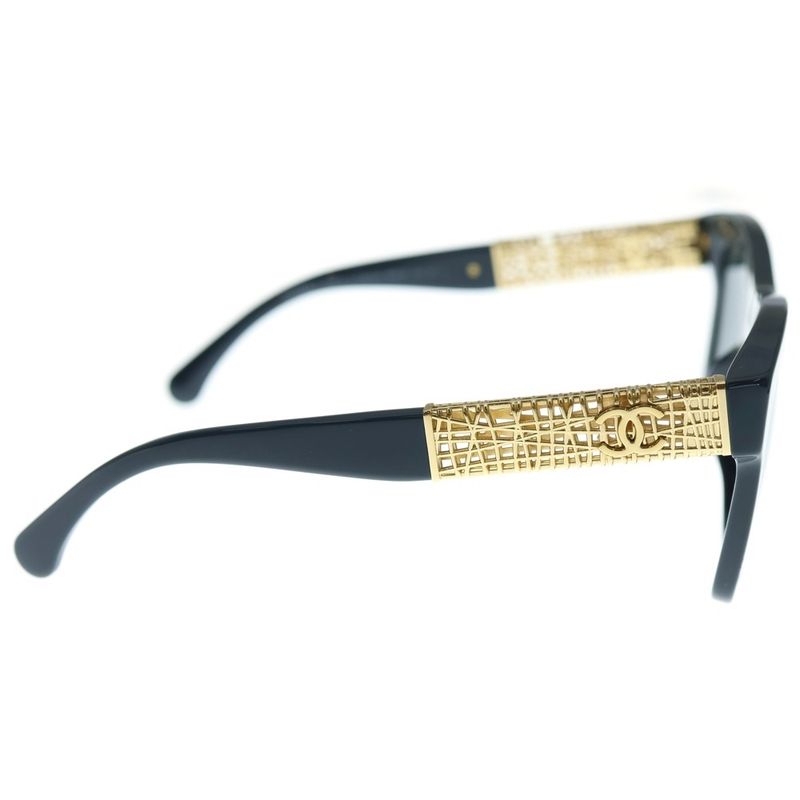 Chanel Coco Mark Temple Square Frame Colored Lens Sunglasses Eyewear 5533-a