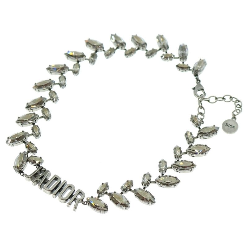 Christian Dior J'adior Laurier Choker Necklace Silver