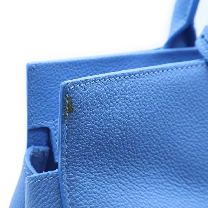 Saint Laurent Paris Cabas Rive Gauche 2way Handbag Shoulder Bag Blue Leather