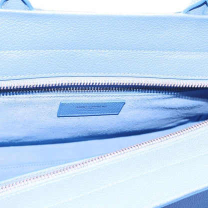 Saint Laurent Paris Cabas Rive Gauche 2way Handbag Shoulder Bag Blue Leather