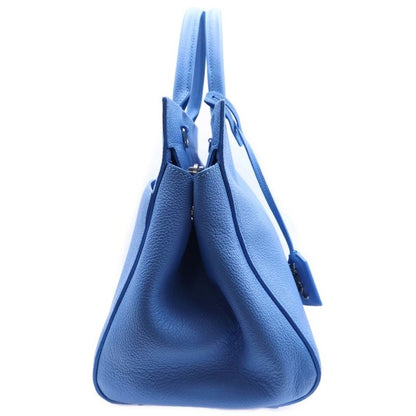 Saint Laurent Paris Cabas Rive Gauche 2way Handbag Shoulder Bag Blue Leather