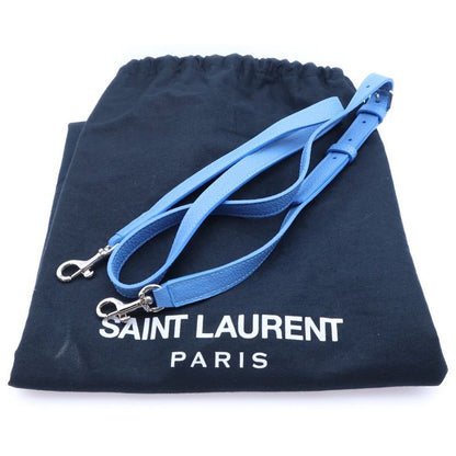 Saint Laurent Paris Cabas Rive Gauche 2way Handbag Shoulder Bag Blue Leather