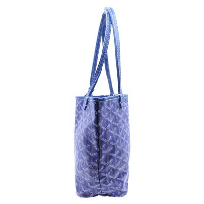Goyard Saint Louis Junior Mini Tote Leather Handbag With Pouch Blue