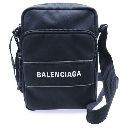 Balenciaga Logo-embroidered Nylon Canvas Shoulder Bag Black 638657