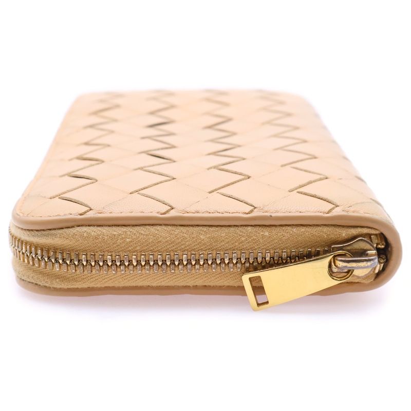 Bottega Veneta Intrecciato Long Wallet Long Wallet Card Case Beige And Leather