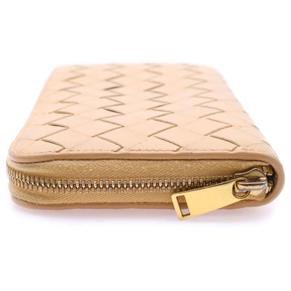 Bottega Veneta Intrecciato Long Wallet Long Wallet Card Case Beige And Leather