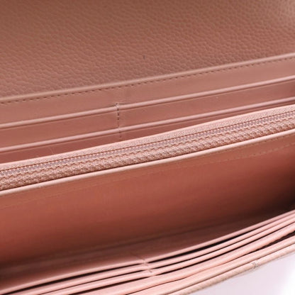 Chanel Boy Chanel Long Wallet Long Wallet Card Case Caviar Skin Pink Gold