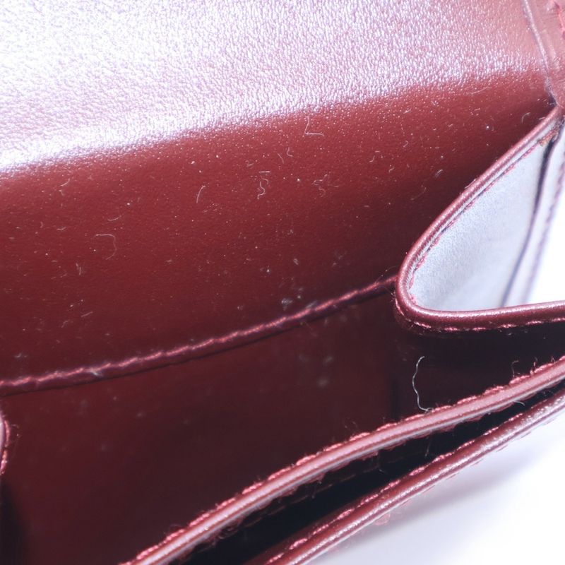 Cartier Must Line Logo Leather Coin Case Coin Purse Bordeaux