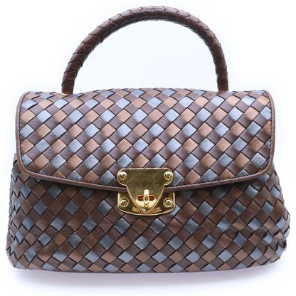 Bottega Veneta Intrecciato Handbag Brown Leather