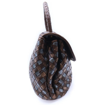 Bottega Veneta Intrecciato Handbag Brown Leather