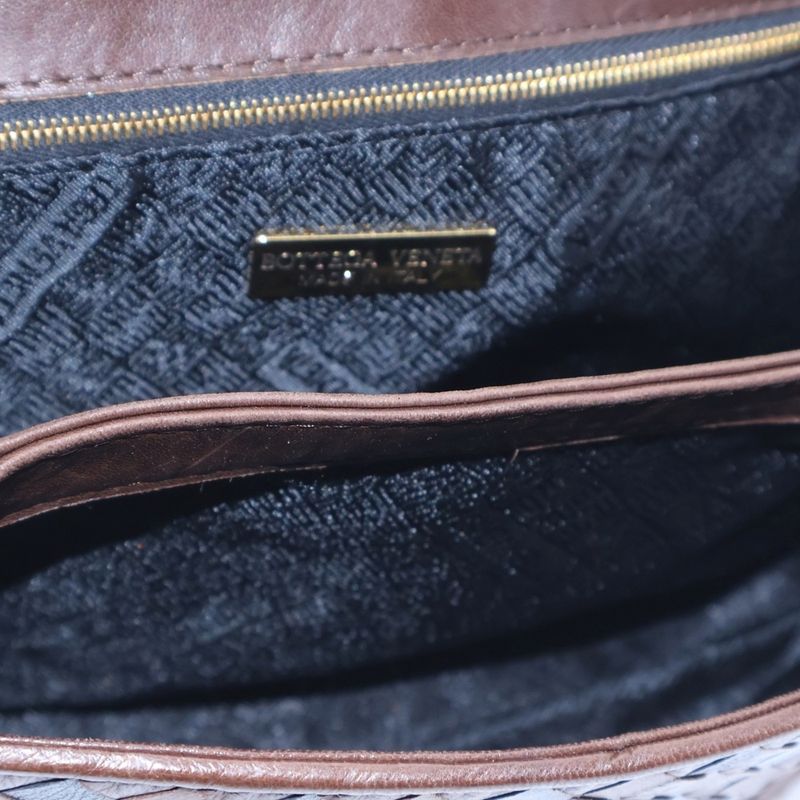 Bottega Veneta Intrecciato Handbag Brown Leather