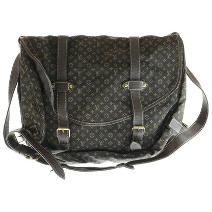 Louis Vuitton Monogram Mini Lin Saumur XL Handbag Brown Leather X Canvas M95220