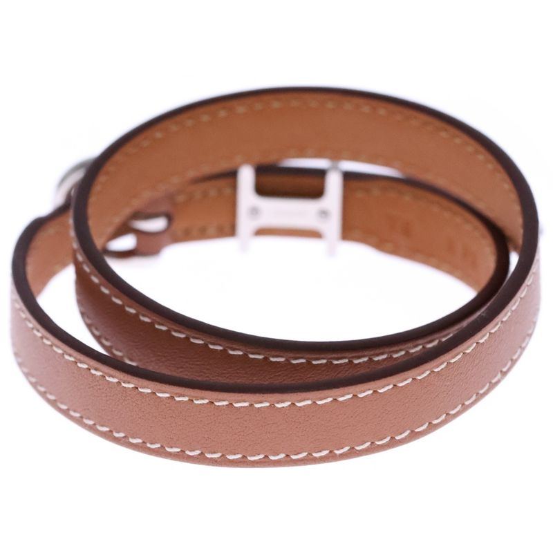 Hermes Trench Bracelet Gold Silver Hardware Engraved B