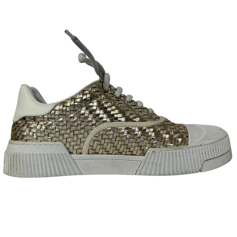 Christian DIOR D-smash Intrecciato Leather Sneakers 38 1/2 25.5cm (10.04in)