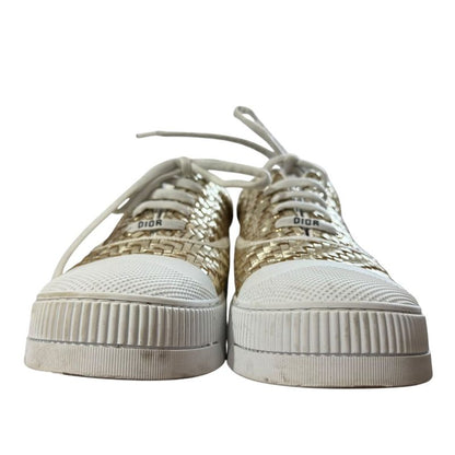 Christian DIOR D-smash Intrecciato Leather Sneakers 38 1/2 25.5cm (10.04in)