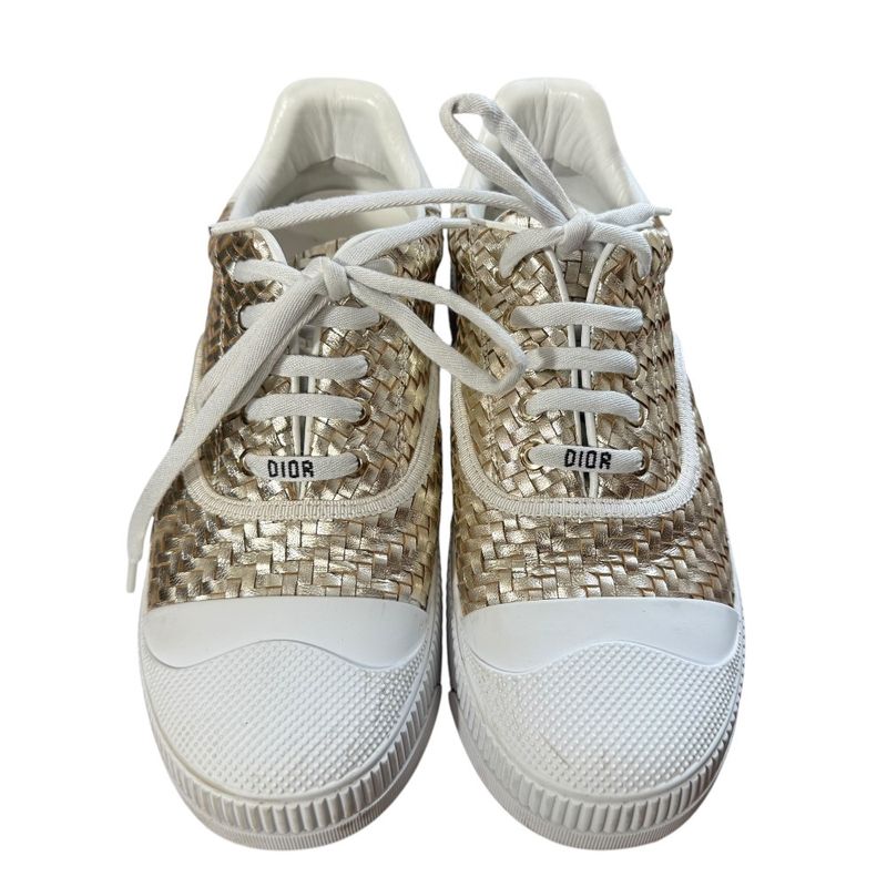 Christian DIOR D-smash Intrecciato Leather Sneakers 38 1/2 25.5cm (10.04in)