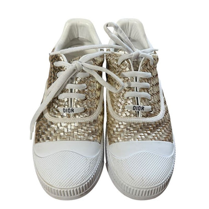 Christian DIOR D-smash Intrecciato Leather Sneakers 38 1/2 25.5cm (10.04in)