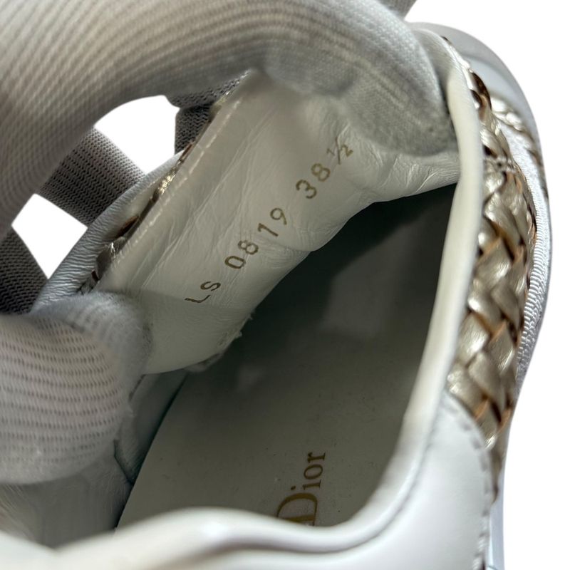 Christian DIOR D-smash Intrecciato Leather Sneakers 38 1/2 25.5cm (10.04in)