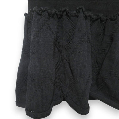 08P Chanel Flared Knit Easy Mini Skirt P32751 Size 36 Black Ladies Used