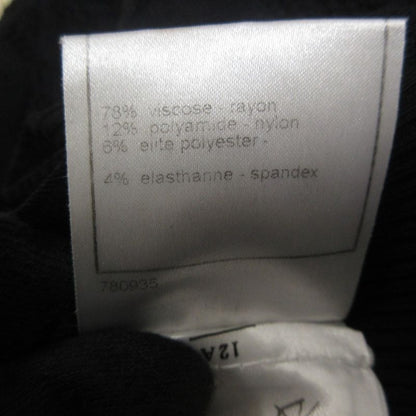08P Chanel Flared Knit Easy Mini Skirt P32751 Size 36 Black Ladies Used
