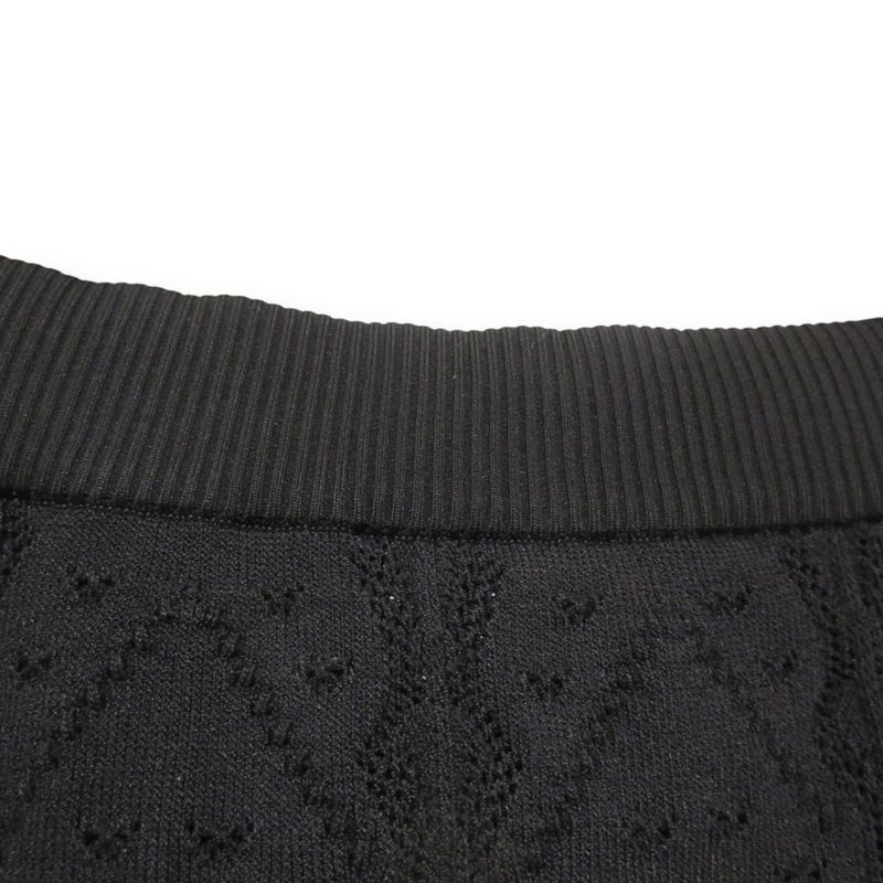 08P Chanel Flared Knit Easy Mini Skirt P32751 Size 36 Black Ladies Used