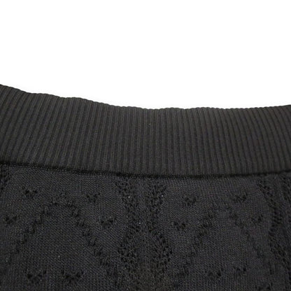 08P Chanel Flared Knit Easy Mini Skirt P32751 Size 36 Black Ladies Used