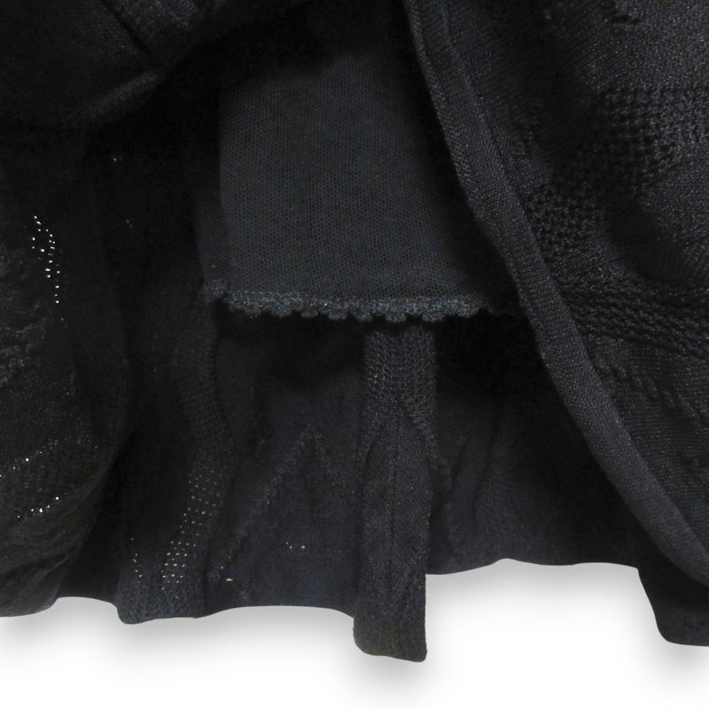 08P Chanel Flared Knit Easy Mini Skirt P32751 Size 36 Black Ladies Used