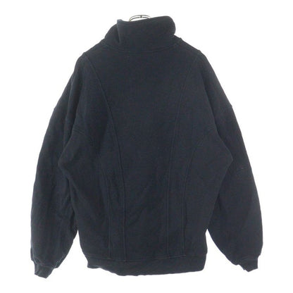 Saint Laurent Paris Logo Embroidered Half-zip Sweatshirt YP53 2023 00488 Black